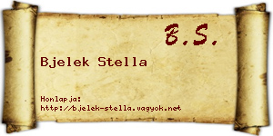 Bjelek Stella névjegykártya